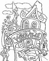 Coloring Pages Whoville Grinch Christmas Stole Printable sketch template