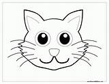 Coloring Kitten Outline Cat Face Hat Head Pages Popular sketch template