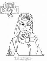 Fortnite Coloring Skin Pages Teknique Easy Online sketch template