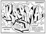 Graffiti Coloring Pages Letters Words Word Printable Name Adult Drawing Cool Karma Easy Kids Swear Inspirational Curse City Adults Bubble sketch template