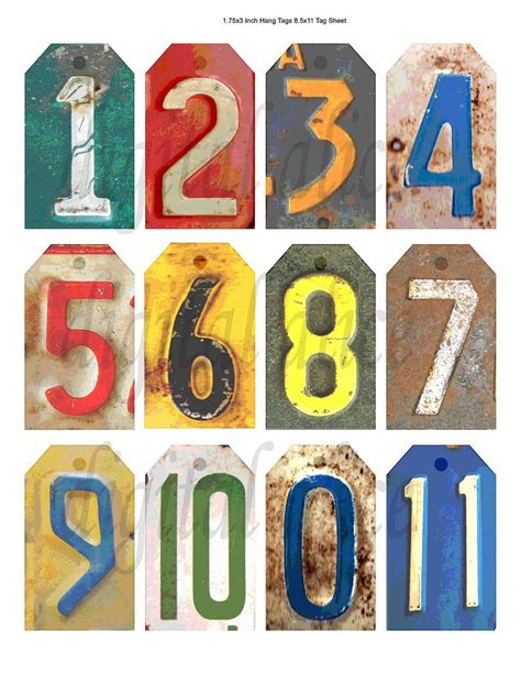 rusty metal numbers vintage number tags instant etsy
