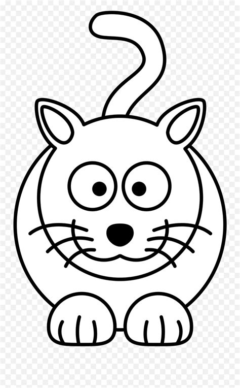 kitten clipart black  white  simple cat coloring book emoji