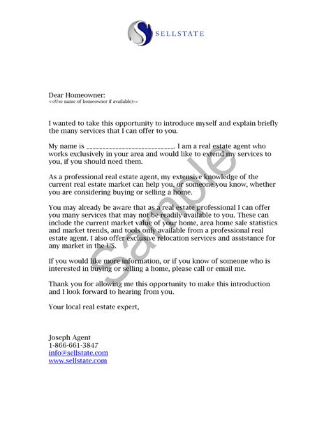 real estate letters  introduction introduction letter real estate