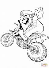 Coloring Mario Motorbike Pages Rides sketch template
