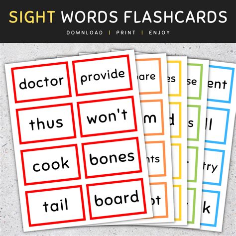 fry sight words flash cards frys ninth  sight words