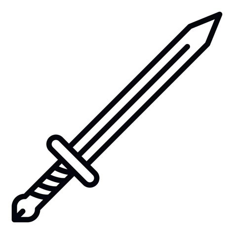 sword icon outline style  vector art  vecteezy