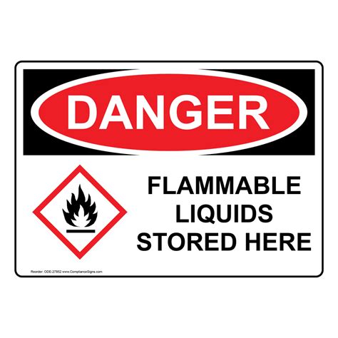 flammable liquids stored  sign ode  hazmat flammable