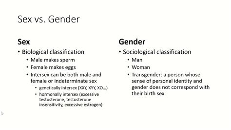 Reproductive System Intro Sex Vs Gender Fetal