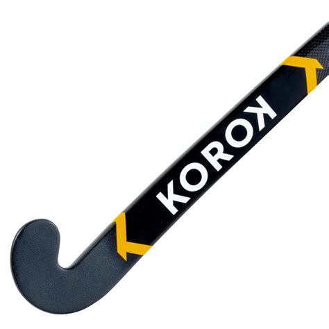 korok hockeystick voor tieners  carbon  bow fh zwartgeel decathlonnl
