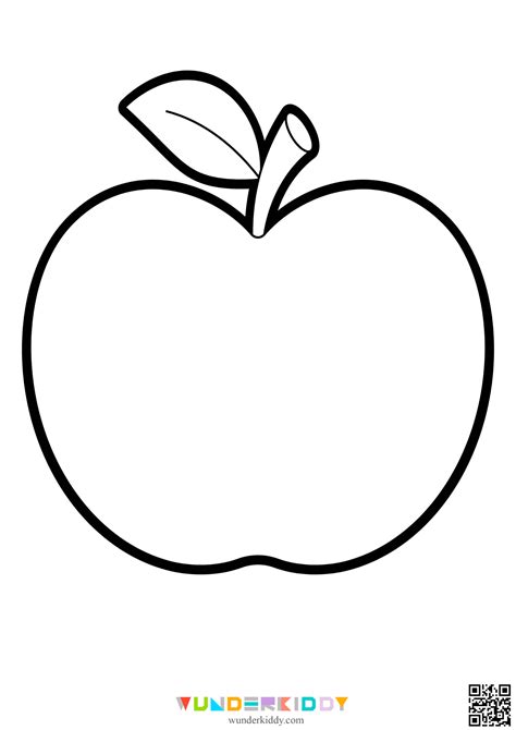 printable apple template  coloring pages  kids