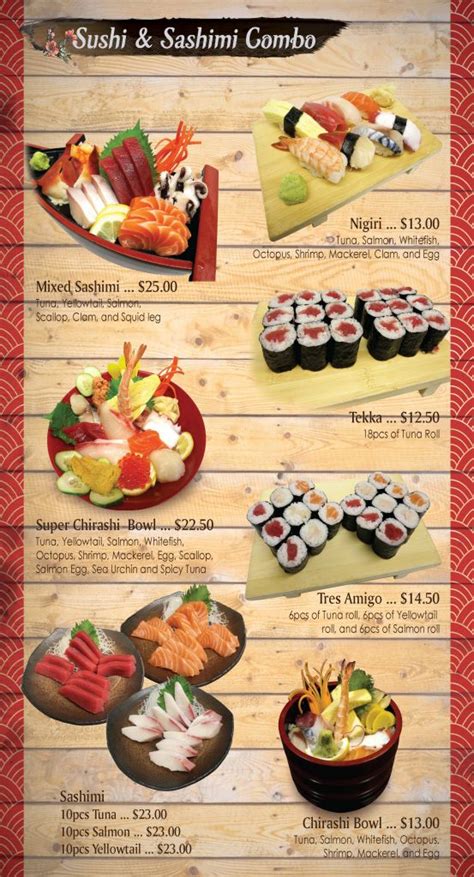 menu noshi sushi japanese restaurant  los angeles