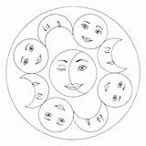 Mandala Moon sketch template