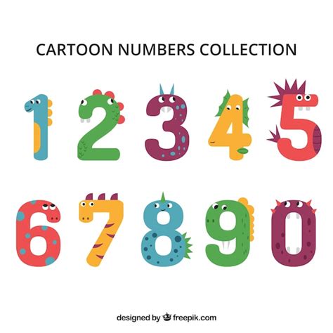 cartoon number collection  characters  vector