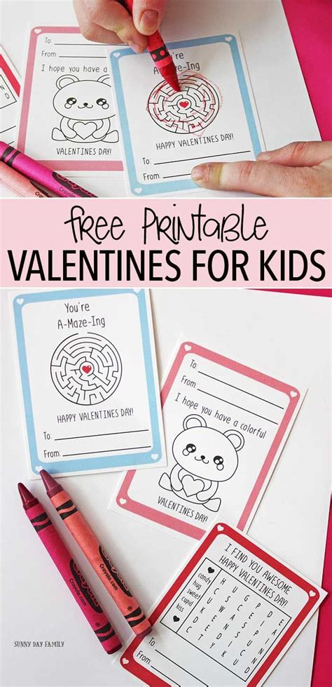 printable valentine cards  kids    cute