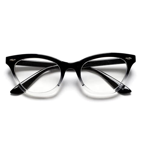 50mm Cat Eye Shaped Clear Lens Glasses With Rivets Eye