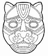 Masti Colorat Planse Masca Mayan Aztec Pentru Coloring sketch template