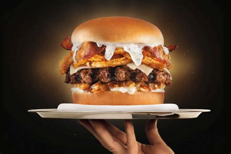 carls jr serves   bacon truffle burger    meatpoultry