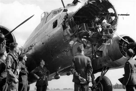 battle damaged  bomb group flying fortress world war