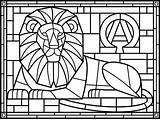Glass Stained Coloring Pages Window Adults Lion Kids Bestcoloringpagesforkids Print Popular Choose Board sketch template