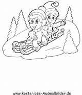 Ausmalbilder Schlitten Fahren Wintersport Schnee Ausmalbild Schlittenfahren sketch template