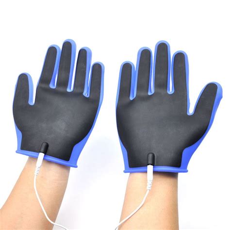 silicone electro e stim massage gloves stimulating sensation electric