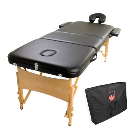 Wooden Portable Massage Table 70cm Black Forever Beauty