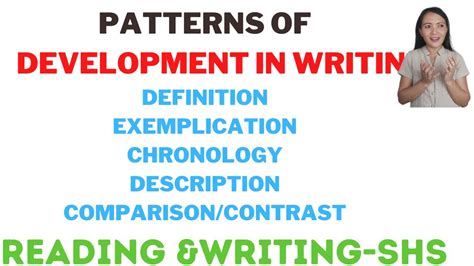 patterns  development  writing part  reading  writing shs