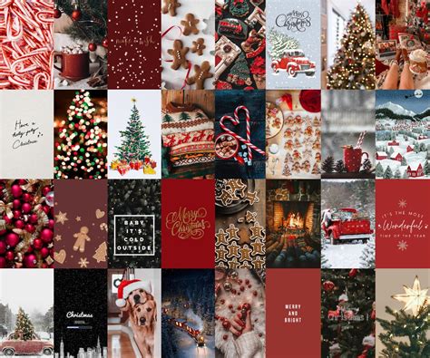 digital  classic christmas collage kit christmas wall art