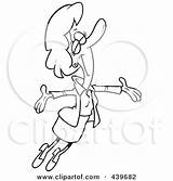 Businesswoman Outline Cartoon Jumping Happily Toonaday Royalty Illustration Rf Clipart Clip Joy sketch template