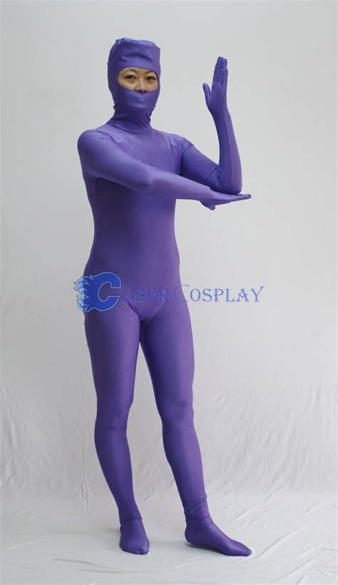 open face zentai costume deep purple cosercosplaycom