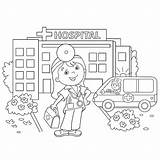 Outline Nurse Ambulance Krankenhaus Profession Krankenwagen Arztes Myloview Produktbeschreibung sketch template