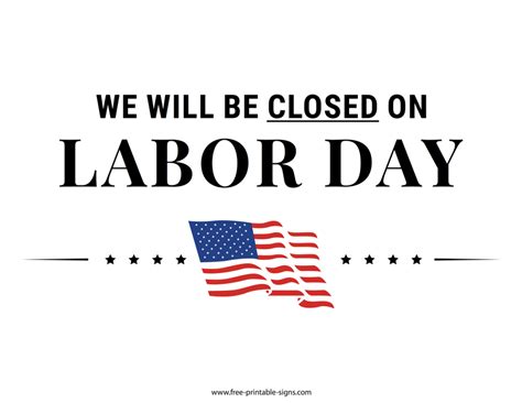 closed labor day sign template  printable templates