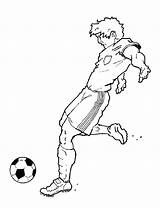 Fussballspieler Ausmalbild Joueur Fussball Malvorlage Kicking sketch template