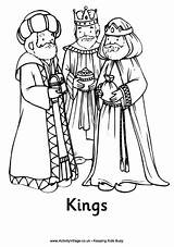 Nativity Colouring Kings Three Pages Wise Men Coloring Wisemen Print sketch template