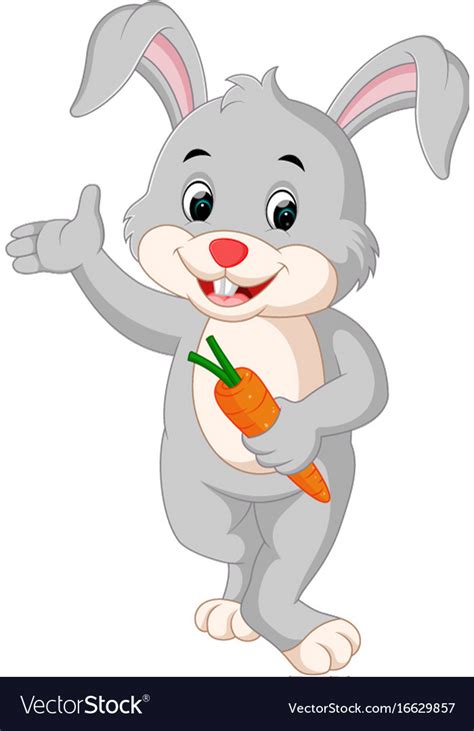 Cartoon Bunny With Carrot Prop