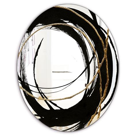 designart black white   glam oval wall accent mirror