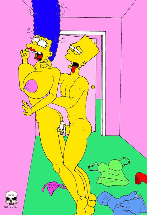 rule 34 bart simpson breasts color cum female human indoors insertion male marge simpson
