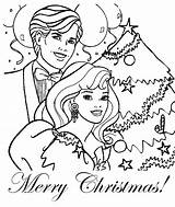 Barbie Coloring Christmas Pages Ken Colouring Sheets Merry Choose Board sketch template
