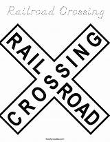 Coloring Railroad Crossing Built California Usa Print Twistynoodle Sign sketch template