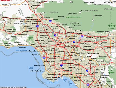 map  los angeles california travelsmapscom