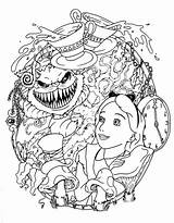 Alice Wonderland Flash Cheshire Zombie Colouring Caterpillar Google Lu sketch template