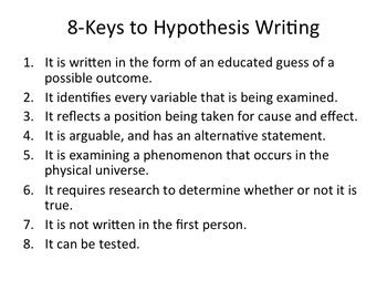 hypothesis jurnal english writing  structure   writing