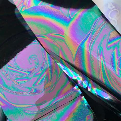 sheet silver holographic shell foil resin inclusion rainbow