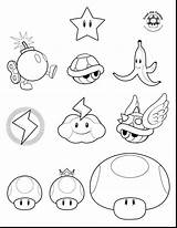 Mario Coloring Pages Bros Smash Super Kart Items Toad Mushroom Drawing Line Printable Color Print Coloriage Brothers Dessin Kids Build sketch template