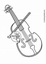 Violin Coloring Pages Instruments Musical Kids Drawings Drawing Printable Music Instrument Clipart Print Book Simple Color Fiddle Bow Cliparts Sheets sketch template