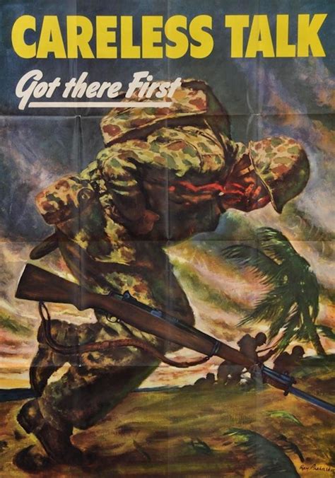 vintage world war ii poster careless talk got there first
