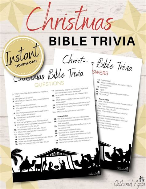 christmas bible trivia questions  quiz  family