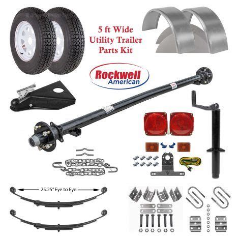 ft wide utility trailer parts kit rockwell american trailer axle  lb capacity logo