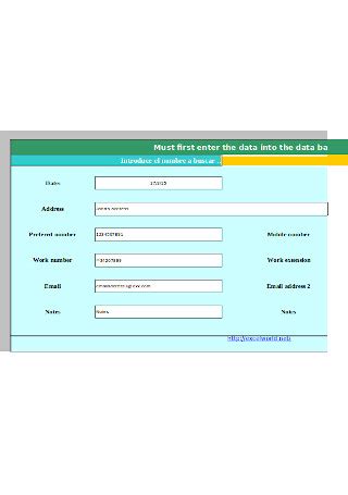 sample phone email contact lists   ms word excel