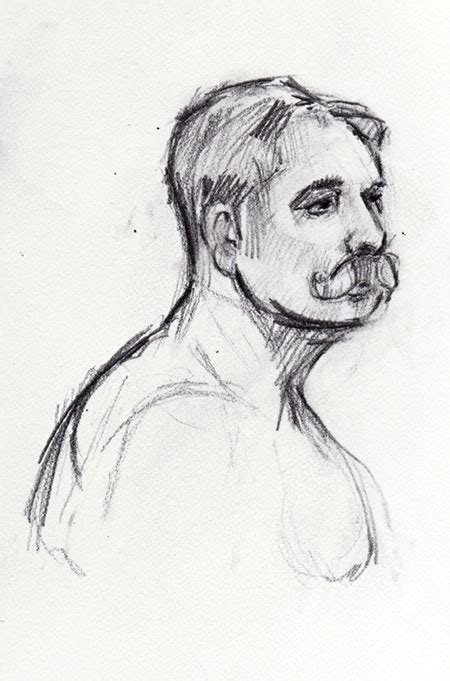 life drawing man  moustache giles timms